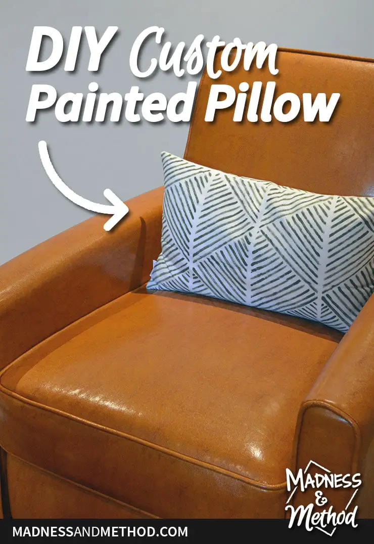 custom pillow painted with stripes