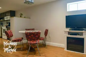 basement apartment dining room