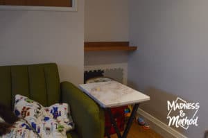 installing first shelf