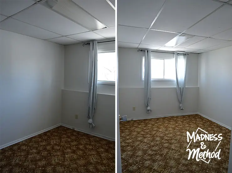 raised ranch retro basement bedroom