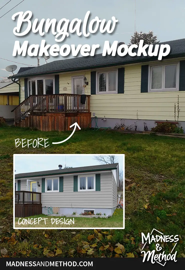 bungalow makeover mockup design