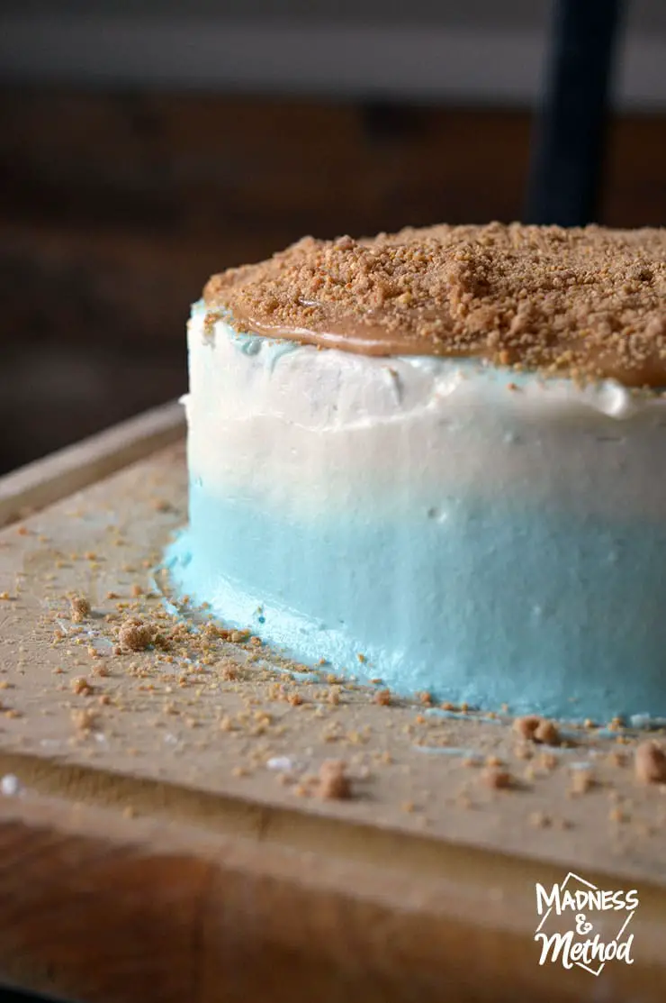 baby beach cake with sand