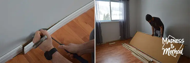 removing baseboards and doors
