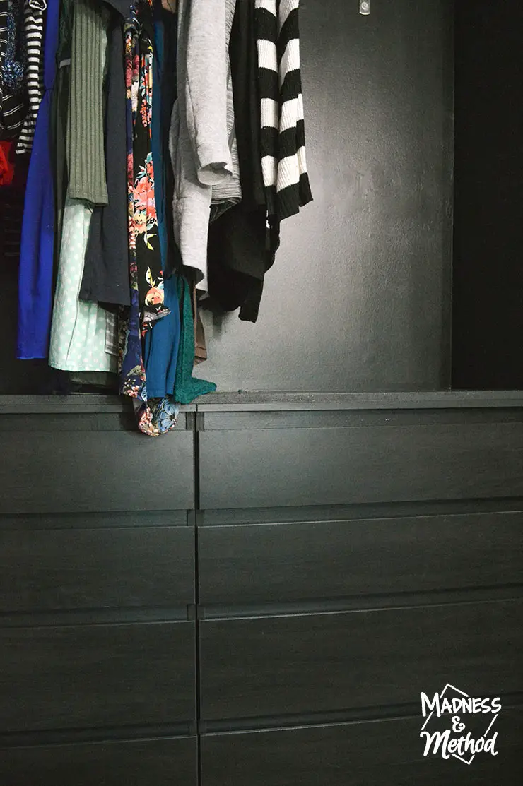 black closet interior
