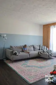 grey sectional sofa in living room