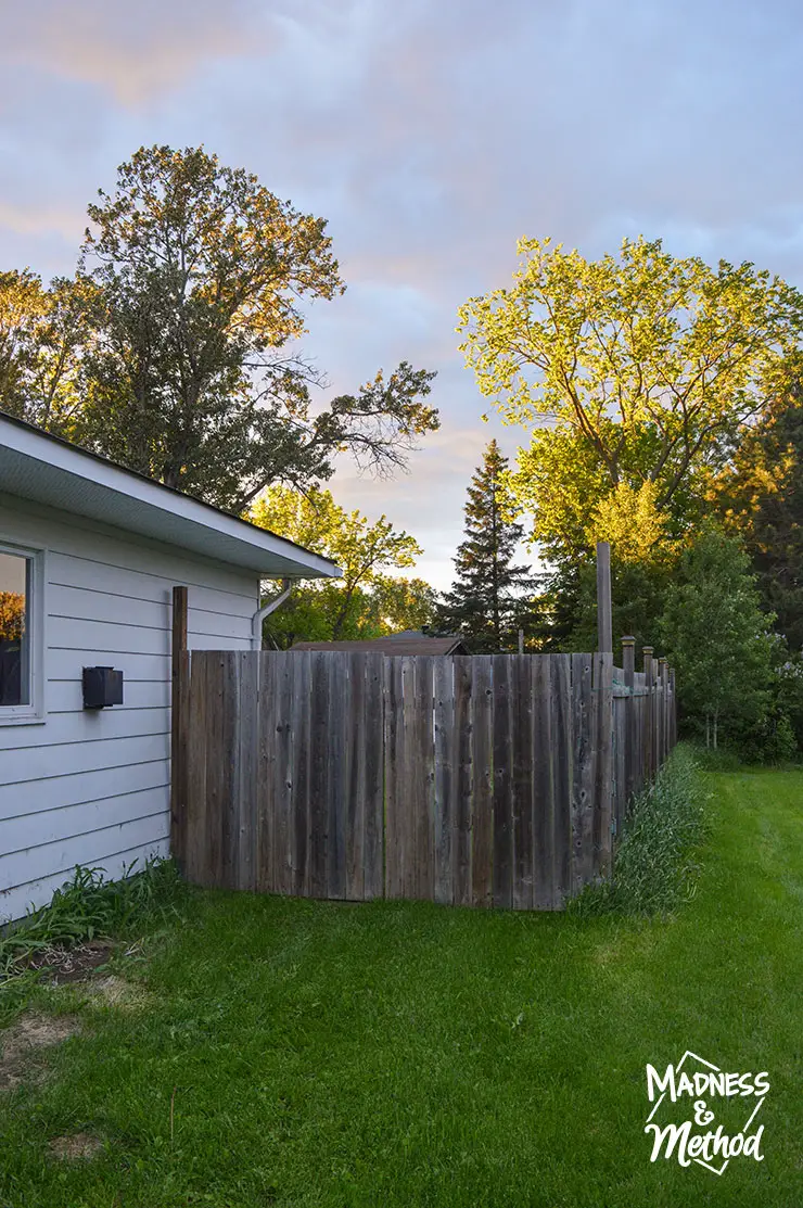 side yard with fence