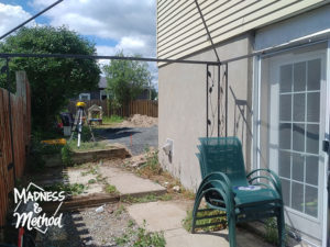 backyard view to garage