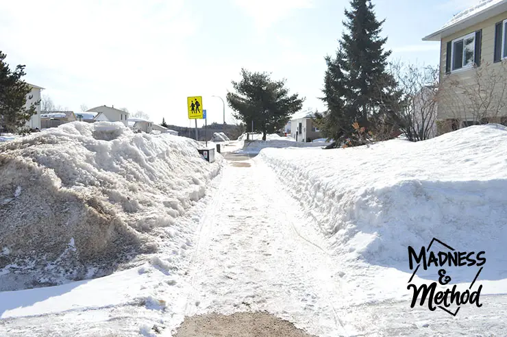 snowy sidewalk