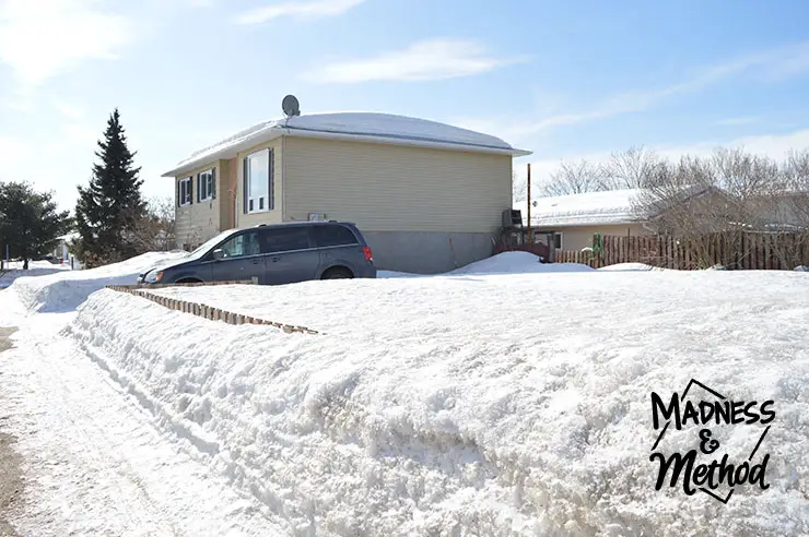 snow covered yard