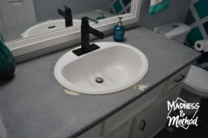 painted bathroom counter