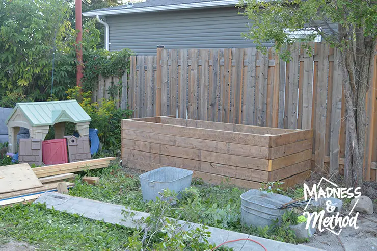 raised garden in yard