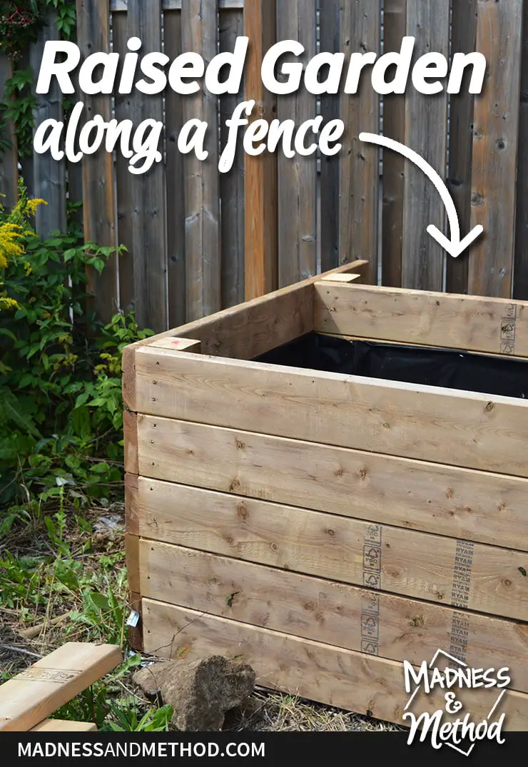 raised garden along a fence