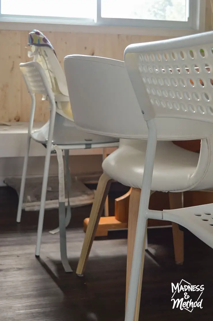 mixed chairs in dining