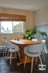 wood and white dining room