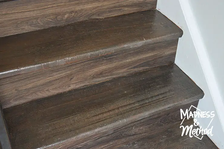 Wood Look Staircase Makeover Madness, How To Paint Vinyl Floors To Look Like Wood