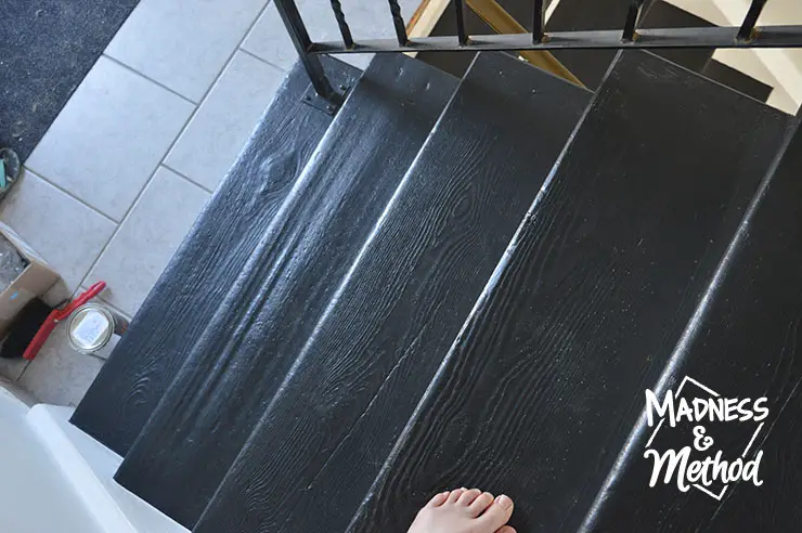 black painted staircase