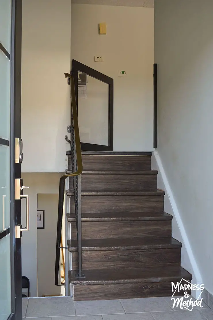 raised ranch wood staircase