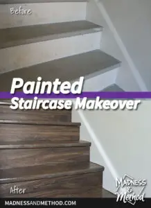 painted staircase makeover before after