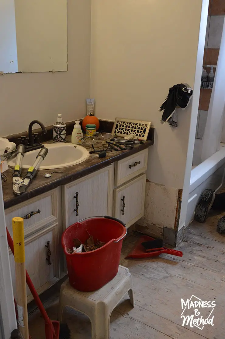 bathroom after demo