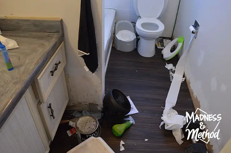 messy bathroom