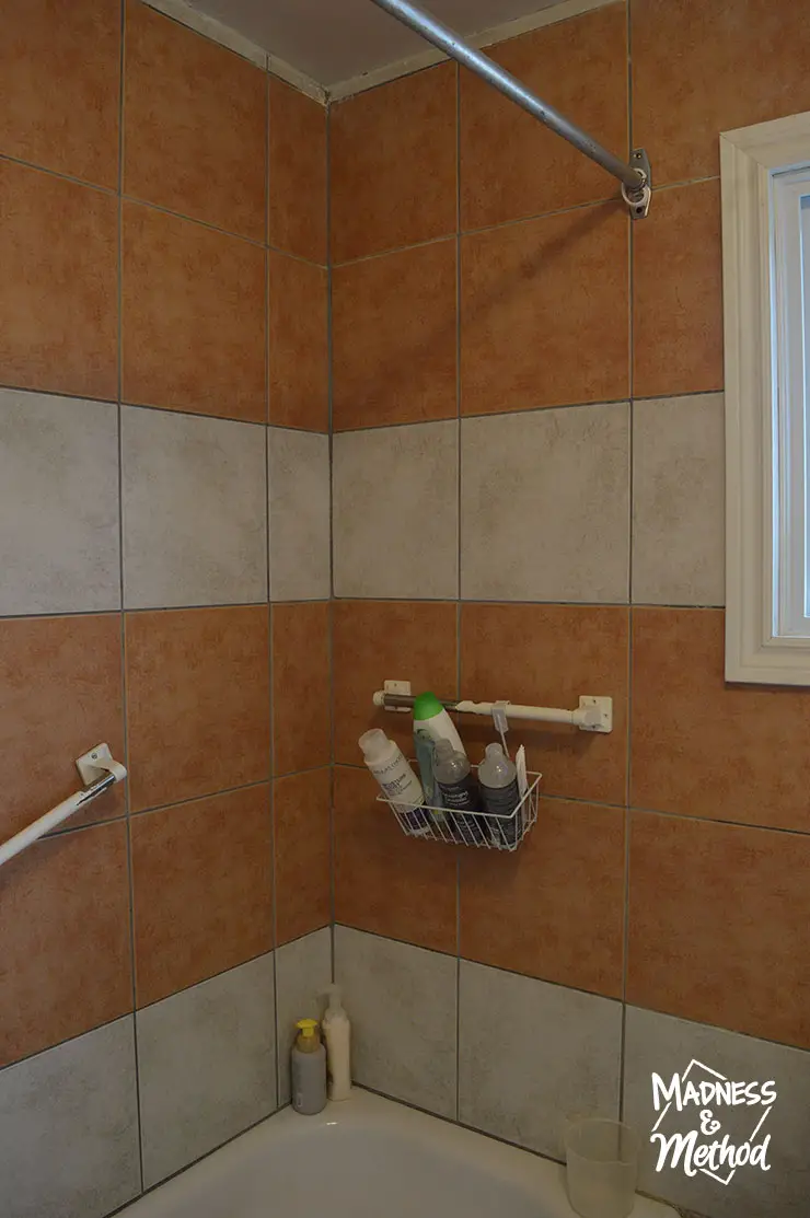 orange bathroom shower
