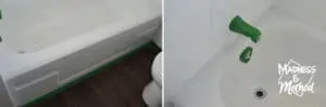 re-taping area around tub
