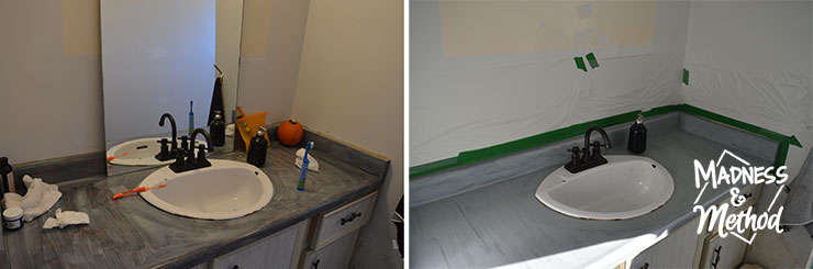 painting bathroom counters