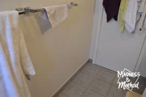 behind bathroom door