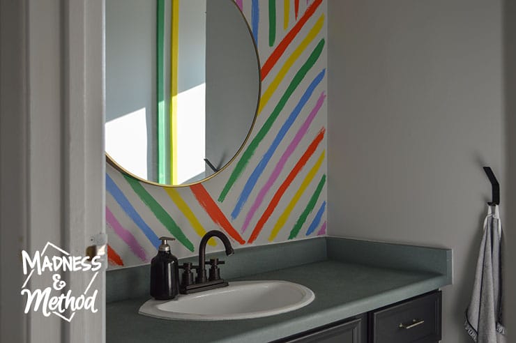 rainbow stripe mural