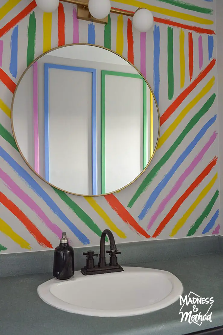 rainbow bathroom mural
