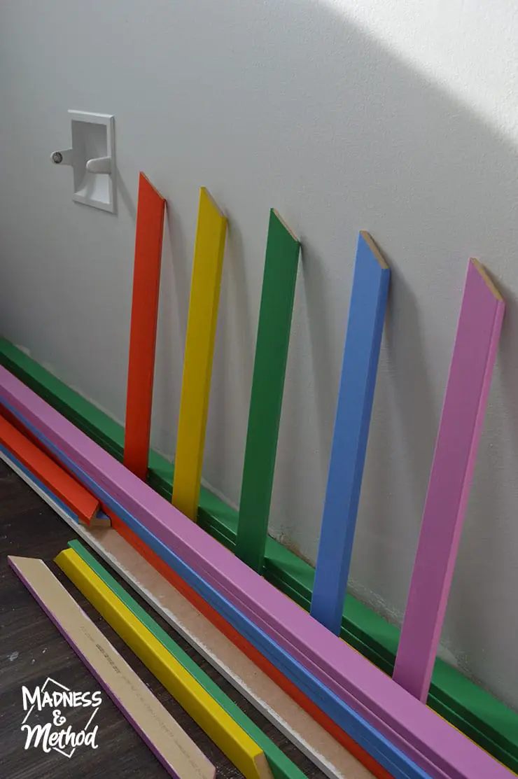 rainbow trim in bathroom