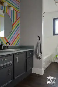 painted black bathroom vanity