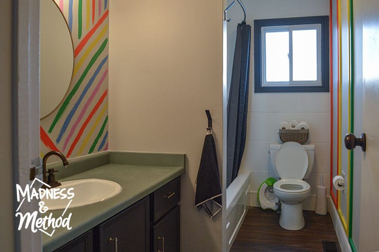 rainbow bathroom makeover