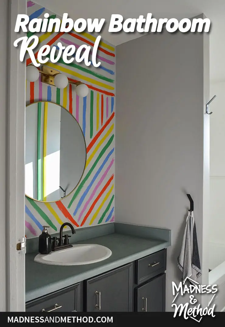 rainbow bathroom reveal graphic