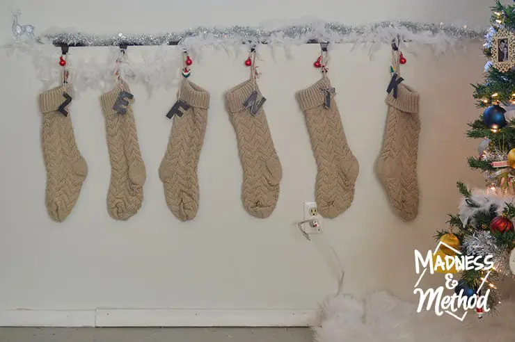 stockings hung on ledge