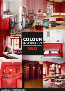 red colour inspiration text overlay with red rooms