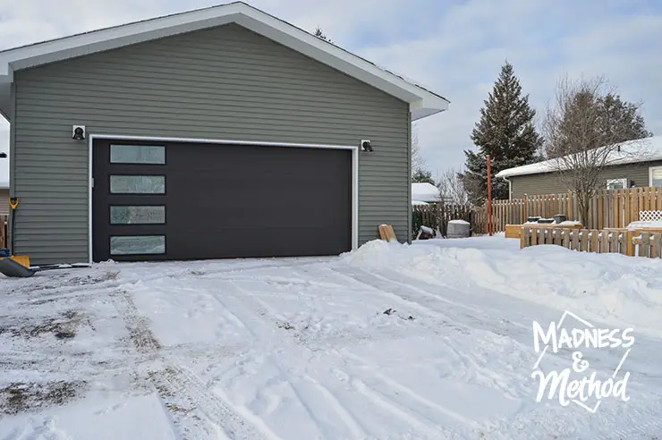 double garage black door