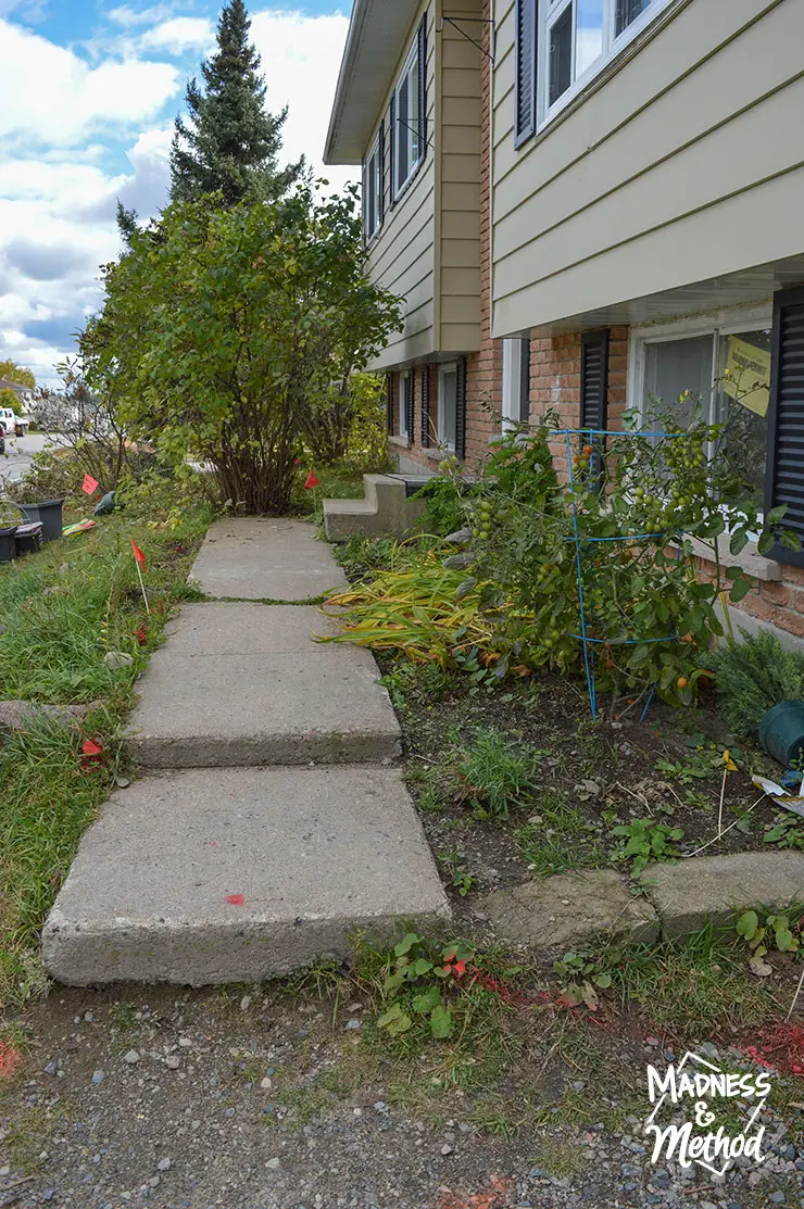 narrow front walkway