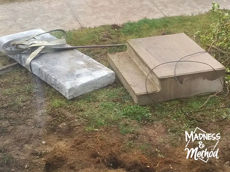 old concrete front step