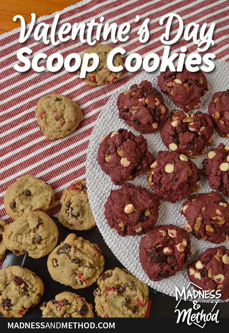 red valentines scoop cookies