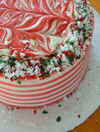 seasonal candy cane cake