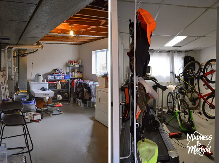 basement laundry and workout room