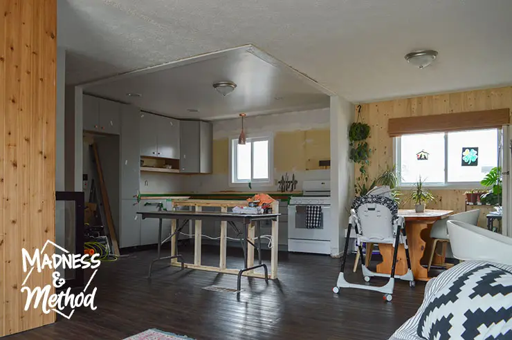 view to kitchen during renovation