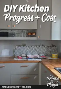 kitchen progress and costs