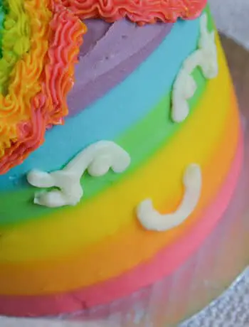 rainbow unicorn cake close up