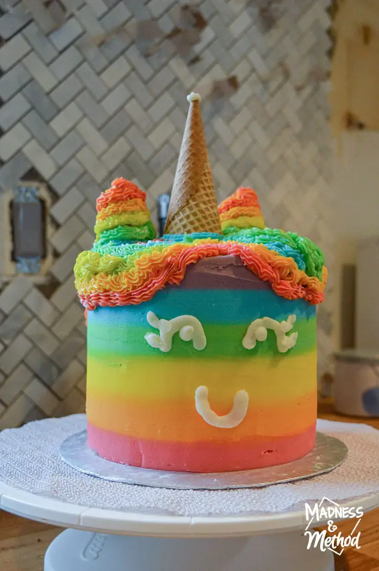 rainbow unicorn cake face