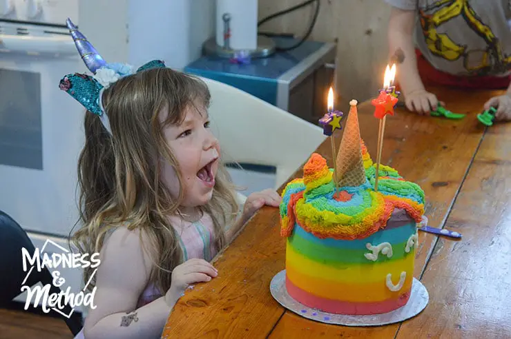 third birthday unicorn cake
