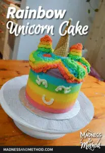 rainbow unicorn orange cake
