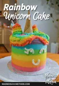 rainbow unicorn cake decor