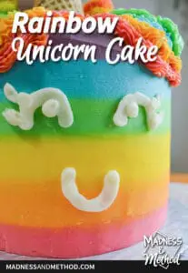 rainbow ombre unicorn cake